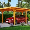 SkanHolz SKAN HOLZ Carport Emsland 354 X 604 Cm Mit Aluminiumdach, Lasiert In Eiche Hell 22