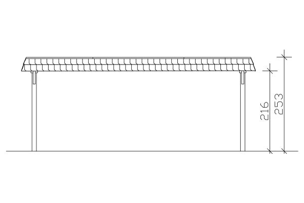 SkanHolz SKAN HOLZ Carport Wendland 630 X 879 Cm Mit EPDM-Dach, Schwarze Blende, Lasiert In Eiche Hell 4