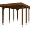 SkanHolz SKAN HOLZ Carport Friesland 314 X 555 Cm Mit Aluminiumdach, Lasiert In Nussbaum 22