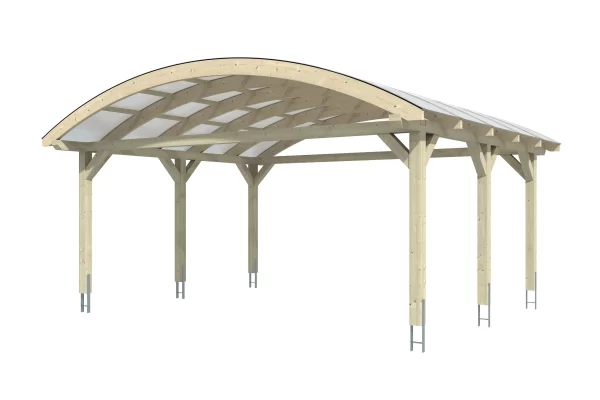 SkanHolz SKAN HOLZ Bogendach-Carport Franken 635 X 541 Cm, Lasiert In Schiefergrau 4
